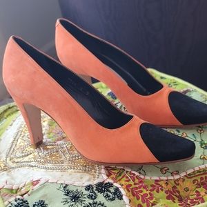 Pura Lopez Vintage NWOT Rare HTF Color Block Suede Pump Sz 8